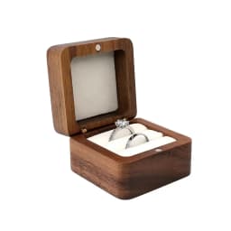 Custom Wooden Ring Box Personalized Engagement Wedding Rings Bearer Case Valentines Day Gift for Couples