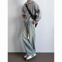 Spring Autumn Men's Collar Sweatshirt Loose Casual Daily Pure Color Top Comfortable Polyester Fabric Long Sleeve Shirt