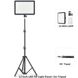 8/12 Inch LED Photography Video Panel Light Photo Studio Lighting Kit For Shoot Live Streaming Youbube With Tripod Stand