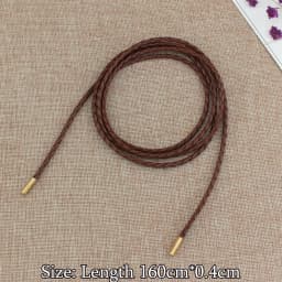New Round Leather Rope Long Waist Belt Thin Slim Dresses String Waistband Knotted Waist Rope Skirt Decorative Coat Sweater Strap