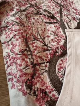 American Retro Cherry Blossom Embroidered Hooded Y2K Jacket Mens Womens Zipper Jacket with Flower Tree Pattern Street Style