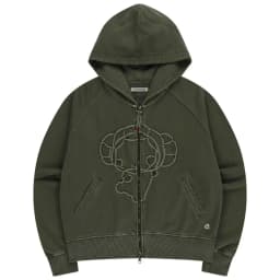 Unique SEI Cartoon Sle Zipper Hoodie Jaet Knitted Patchwork Color Blo Skirt Women's Loose Fit Long Sve Coat