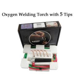 Micro Mini Gas Torch for Jewelry Welding and Soldering Kit with 5 Weld Tips for Oxygen Cylinders and Hoses (Acetylene)