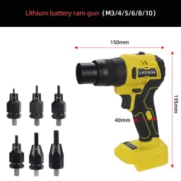 HIFESON Electric Rivet Gun Rechargeable Automatic Rivet Nut Gun Riveting Tool Nut Head M3-M10 Without Battery