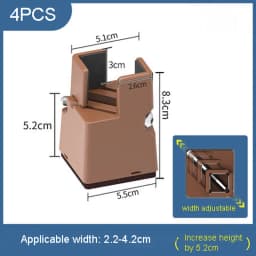 4PCS Adjustable Furniture Leg Risers Bed Foot Pads with Screw Clamp Heavy Duty Square Round 52 102mm Sofa Table Chair Leg Risers