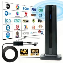 TV Antenna Indoor for All Smart TVs for Long Range and HD Digital with Amplifier Signal for Local Channels Supports 4K 1080P