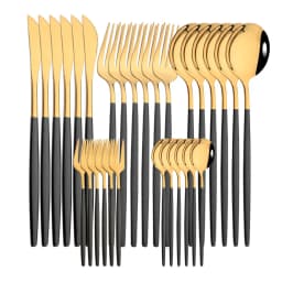 6Set/30Pcs Pink Silver Dinnerware Set Stainless Steel Knife Ckae Fork Spoon Cutlery Set Tableware Silverware Set Dropshipping