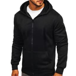 Men's Hoodie Solid Color Basic Hooded Jacket Cardigan Sweatshirt Spring Autumn Casual Men Streetwear Tracksuit Male