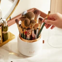 360° Rotating Makeup Organizer Brush Holder Cosmetic Storage Box Pen Case Lipstick Organizer - Clear Plastic Makeup Storage