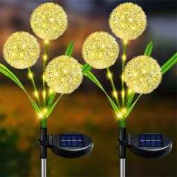 1PC/2PC LED Solar Dandelion Flower Lamp Solar Courtyard Light Waterproof For Courtyard Paths Terraces Garden Decoration