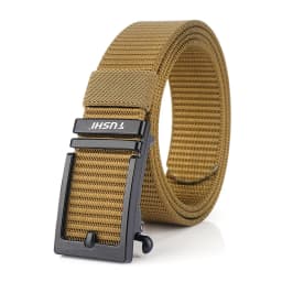 KOLBER Thick Casual Belt for Men Metal Automatic Buckle Soft Real Nylon Tactical Outdoor Belt Non-Hole Work Belt Male Waistband