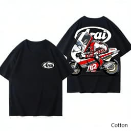 2026 YAMAHA White Oversized Retro Racing Print Cotton T-Shirt Unisex Breathable Biker Street Top