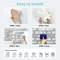 10 Pcs 3D Wall Panel Peel and Stick, 3D Brick Wall Sticker, Kitchen Adhesive Sticker, Tiles Stickers Waterproof