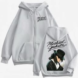 Michael Jackson 90's Classics Zipper Hoodies Men Women Clothing Rock Fashion Zip Up Pullovers Casual Loose Fleece Sweatshirts