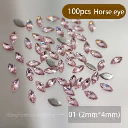 100pcs White/Pink/champagne Gold Mini Rhinestones Zircon Flash Inverted Flat Bottom Luxury Nail Accessories Water Drop/Heart Gem