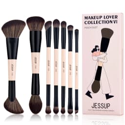 Jessup Makeup Brushes Set 4/6/7/10/14/15pcs Foundation MakeUp Brush,Face Eyeshadow Blending Highlighting Concealer,Luxury Purple
