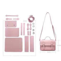 DIY Cambridge Bag Making Kits PU Leather Lady Crossbody Satchel Bags Handcrafted Sewing Semi-finished Set for Women Handbag