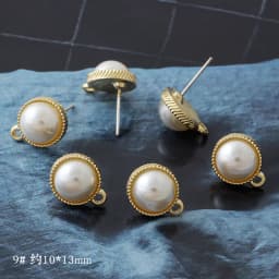 10pcs Pearl Stud Earrings Settings Handmade Roun Hollow Love Heart Earrings Connectors for DIY Jewelry Making Findings