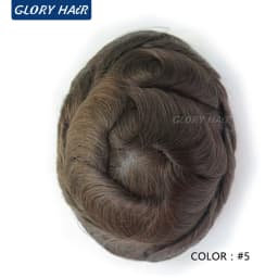 OS106 0.05-0.06mm Male Thin Skin Double Knot Hair Toupee 100% Density Indian Human Hair Prosthesis For Bald Men Hair Loss