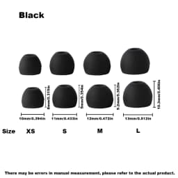 HUAK 4 Pairs Silicone Replacement Ear Plugs Soft Earbuds Cap in Ear Headphone Eartip L M S XS Noise Reduction