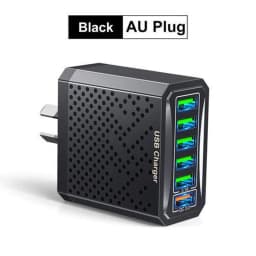 6-in-1 Multi Port Charging Head 5v3a Fast Charging Head Qc3.0 Quick Charging For Samsung S23 Xiaomi Eu/kr/us/uk Adapter Plug