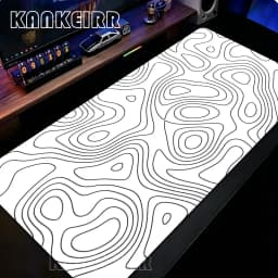 Liquid Mouse Pad Gaming Black And White Contour Lines Printon Demand Large HD Mousepad XXL Playmat Soft Carpet Laptop Mouse Mats