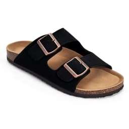Comwarm Buckle Clogs For Women Men New Genuine Suede Clogs with Arch Support Soft Cork Footbed Mules Fashion Thick Beach Sandals