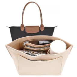Felt Handbag Organizer Insert, Divider Bag Liner Fit Longchamp Le Pliage Tote, Shape Retaining Purse Organizer
