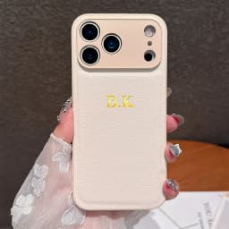 Personalized Luxury Customized Name 3D DIY Hot Engrave Faux Leather Phone Case For iPhone 17 16 15 14 13 Pro Max Plus Air