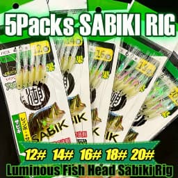 5/10pcs Sabiki Rigs, Glow Fish Head, Fishing Lures Bait Rigs, Sea Fishing Rigs Hooks, Mackerel Rigs for Freshwater Saltwater
