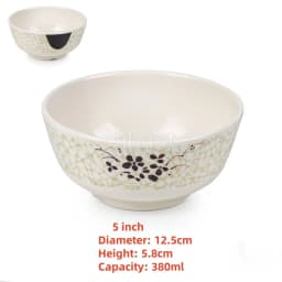 4.5 5 inch 2 10 pcs set Break resistant Melamine Bowl Thickened Flower Rice Soup Snack Bowl Plastic Food Tableware Chinese Bowls