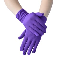 New Satin Full Finger Party Short Gloves For Women Girls Spring Autumn Solid Mittens Outdoor Dance Dress Up Bride's Gloves