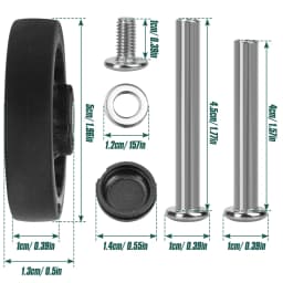 8Pcs Black Luggage Wheel Replacement with Screw Travel Luggage Wheels Replacement Suitcase Parts 50mm Axles Caster Repair Wheel