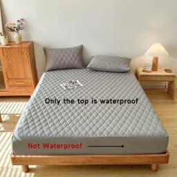 Waterproof Throw Mattress Cover Bed Fitted Sheet Mattress Protector Single/Double/140/160 Muti Size Gray/White