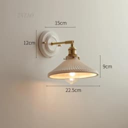 Nordic Wall Lamp White Ceramic Lampshade Bedside Lamp Bedroom Living Room Bathroom Mirror Light French Retro Home Decor Wandlamp