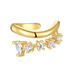 AIDE Shiny Zirconia Ear Cuff 925 Sterling Silver Clip Earrings For Women Girls 18k Gold Plated No ear holeEar Studs Jewelry Gift