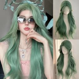 OLACARE Long Body Wave Black Brown Purple Cosplay Wigs Heat Resistant Synthetic Wigs Middle Part Natural Lolita LM Wigs Women