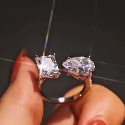 Huitan Aesthetic Flower Adjustable Finger Ring Female Brilliant Zirconia Jewelry for Engagement Ceremony Delicate Accessories
