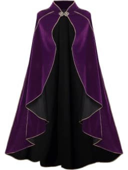 2026 Halloween Fall/Winter Medieval Gothic Suede Fabric Cloack for Men&Women,Purple Stand-Collar Cape Unisex,One Size Fits All