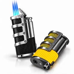 Luxury3 Jet Torch Cigars Lighter Windproof Metal Pocket Lighters Butane Refillable Flame Gas Lighter W/ Cigar Punch