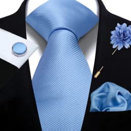 Men's Solid Necktie Cufflinks Pocket Square Lapel Pin Flower Brooch Elegant Man Wedding Shirt Accessory Set Suit Groomsmen Gifts