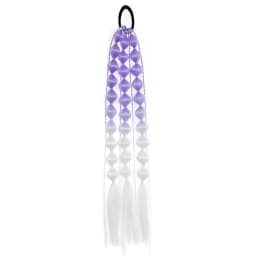 Synthetic 1Pcs Ponytail Extension Corlorful Bubble Braid Long Lantern Braided Ponytail with Hair Tie Straight Hairpieces