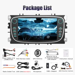 ESSGOO 7" Android 13 2+64G Carplay Car Stereo GPS NAV Wifi BT MIC FM RDS Radio For Focus MK2 Mondeo Cmax Galaxy Smax Kuga
