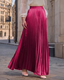 2026 New Spring Summer For Women 22 Solid Colors Midi Flowing Draped Large Hem Long High Waist Pleated Skirt Sweet Elegant