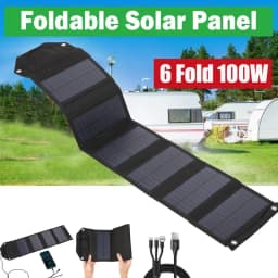 100W Foldable Solar Panel 5V USB Portable Folding Bag Battery Charger for Phone Outdoor Camping Waterproof Power Bank Battery