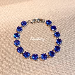 Pera Silver Round-Shaped Purple Cubic Zirconia Gemstone Pendant Chain Bracelet for Women Luxurious Wedding Jewelry