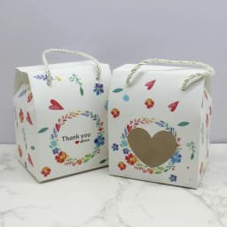10PC DIY Handmade Paper Gifts Package Box with Window Thank You Paper Hanger Box for Candy Wedding Favors Wrapping Package