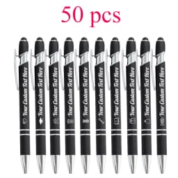 10-100 Customized Ballpoint Pen with Stylus Tip Print Name Logo Metal Pen for Business Graduation Birthday Anniversary Gift Pen