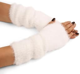 Botvotee Fall Winter Women Arm Warmers Mink-Like Velvet Fingerless Gloves Y2K Wrist Warmers