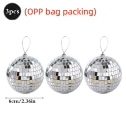 20PCS 4D Silver Ball Party Mirror Ball Cool Reflective Christmas Tree Decoration Suitable for Wedding Parties Dance Music
